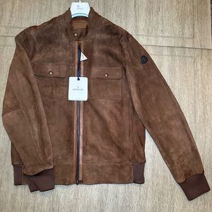 Men’s Brown Courry Giubbotto Biker Jacket by Moncler - Size 5